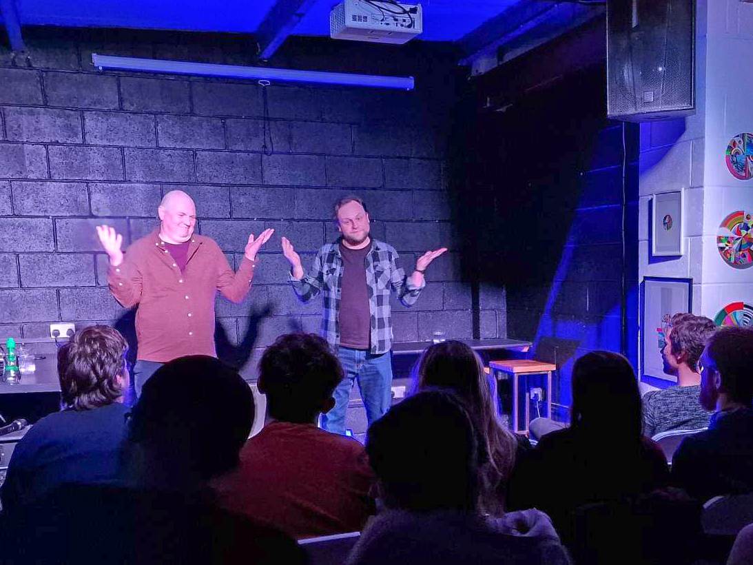 Barnish and Carmichael on stage